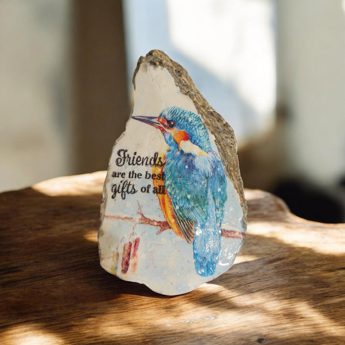Inspirational Blue Bird Decorative Shell with Display Stand | Friendship Gift