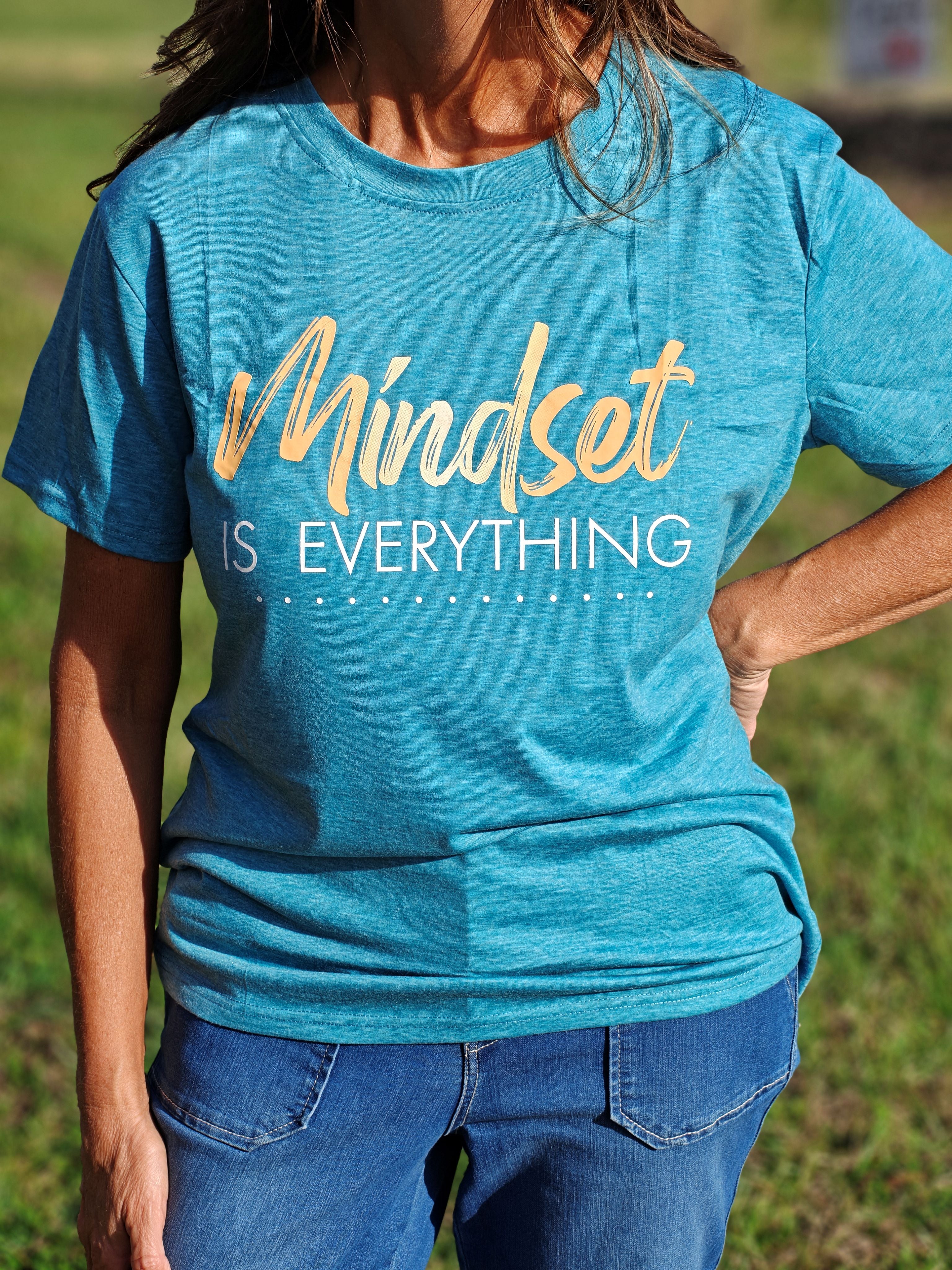 Women's "Mindset is Everything" Faith Tee – Light Teal – Super Soft Luxury Blend