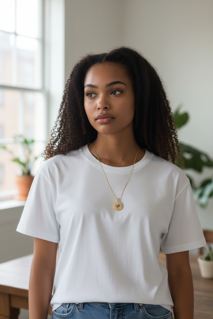 The "Technicolor Faith" Pebble Cross Necklace