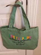 Spirit Lead Me" Sage Green Fabric Tote – Faith-Inspired Large Carryall