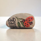 Good Vibes Only Lucky Ladybug Artisan River Stone