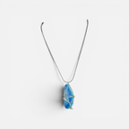 "Peace Like a River" Hand-Wrapped Turquoise & Teal Stone – Stainless Steel Faith Necklace