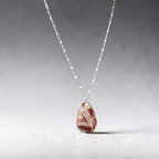 "Covenant Love" Burgundy & Clear Swirled Stone Necklace