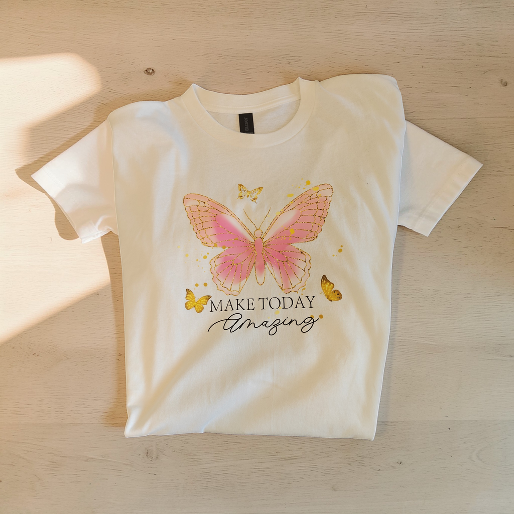 ,"New Creation" Make Today Amazing Butterfly Tee | Women's Large
