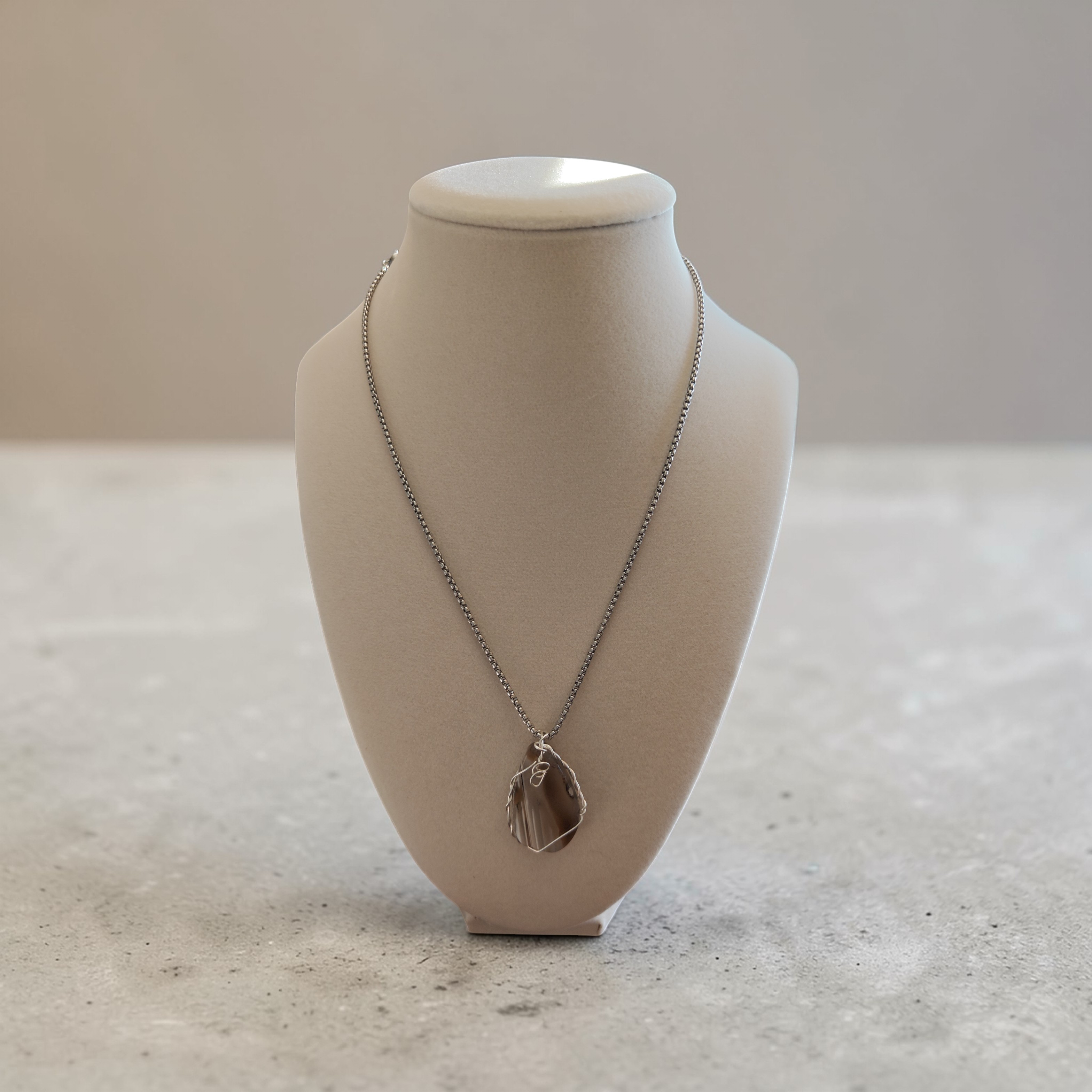 "Firm Foundation" Tan & Gray Neutral Necklace
