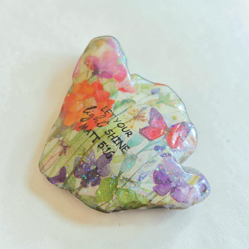 "Blooming Light" Let Your Light Shine Natural Shell | Multi-Colored Floral Art