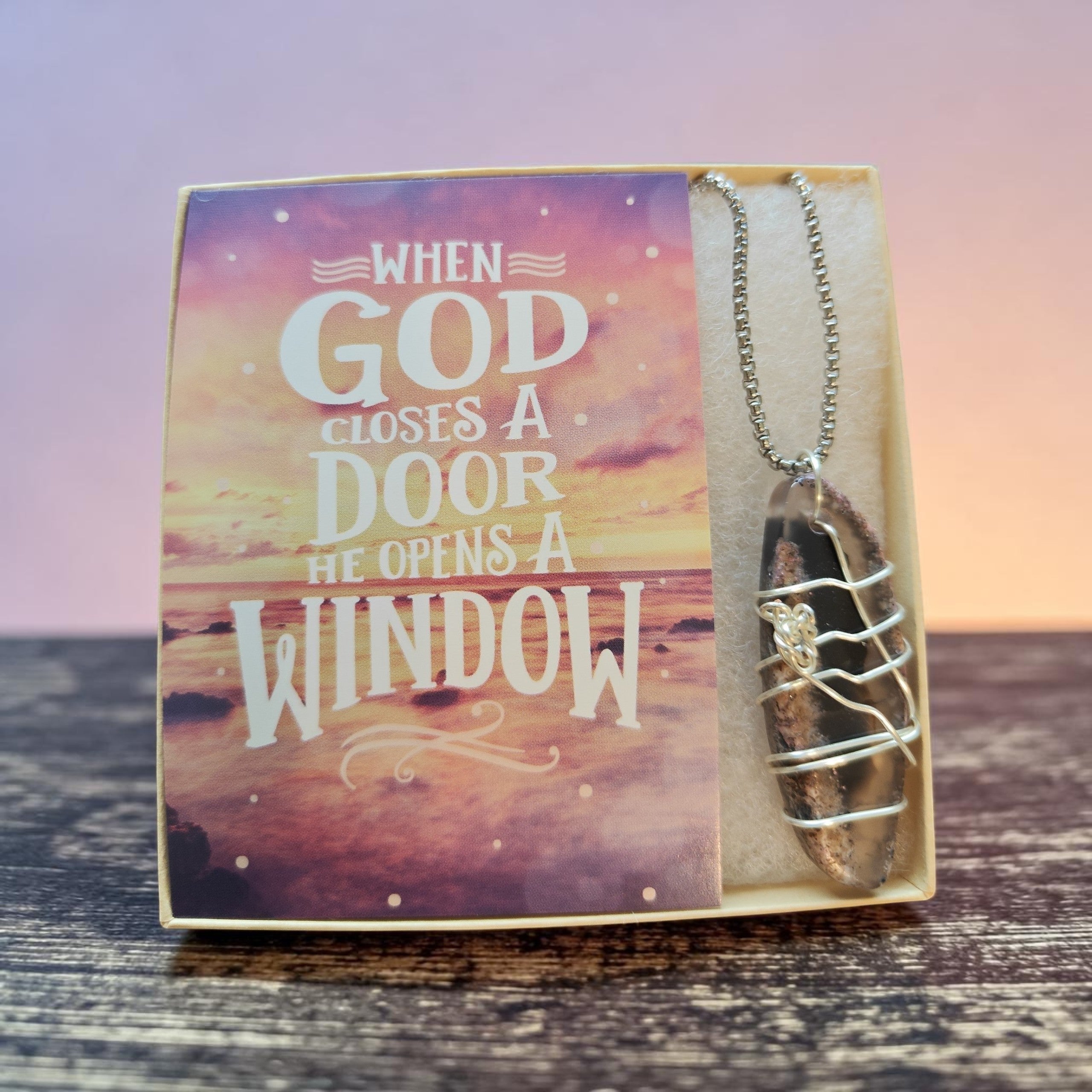 Divine Horizon Wire-Wrapped Natural Stone Necklace Set
