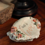 "Walk in love" hand-decorated shell