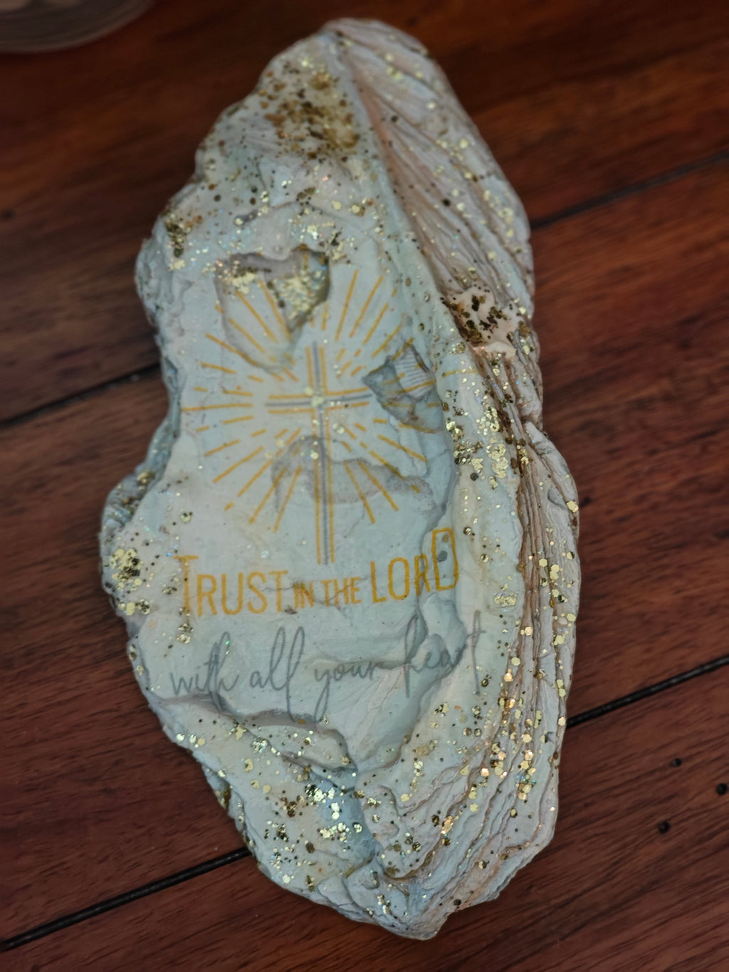 Unique "Trust in the Lord with all your heart" hand-decorated shell