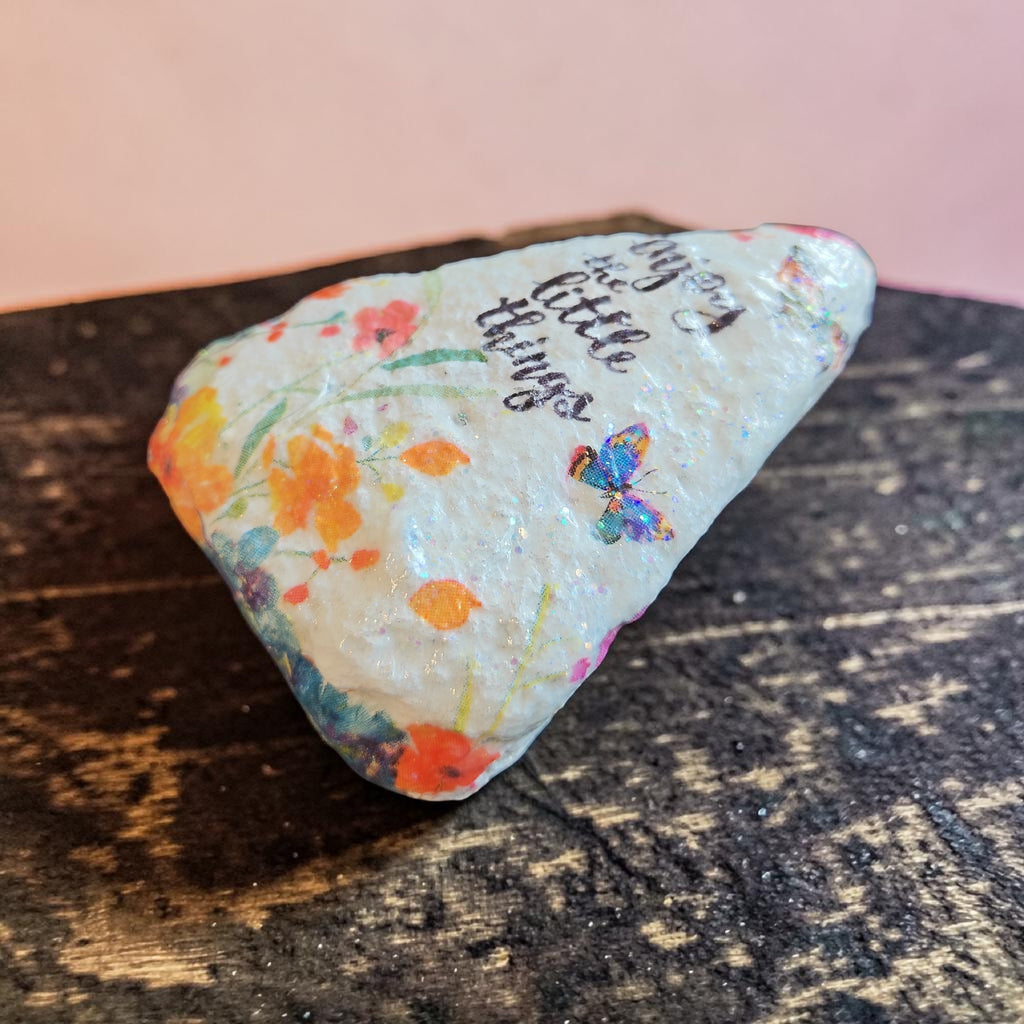Enjoy the Little Things – Hand-Decorated Natural Shell