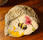 Hand-Decorated Bumblebee & Purple Flower Shell – "Nothing is Impossible" Scripture Gift