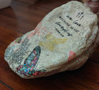 "We love because he first loved us" decorative butterfly shell