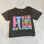 It's Okay to Make Mistakes" Women's Black Graphic Tee – Size Medi