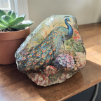 Decoupage Peacock God's Timing is Perfect Shell – Faith-Based Home Decor & Keepsake