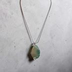 "Still Waters" Marbled Seafoam & White Wire-Wrapped Necklace