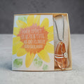 Honey Serenity Wire-Wrapped Pendant – Stainless Steel Chain & Prayer Card Set
