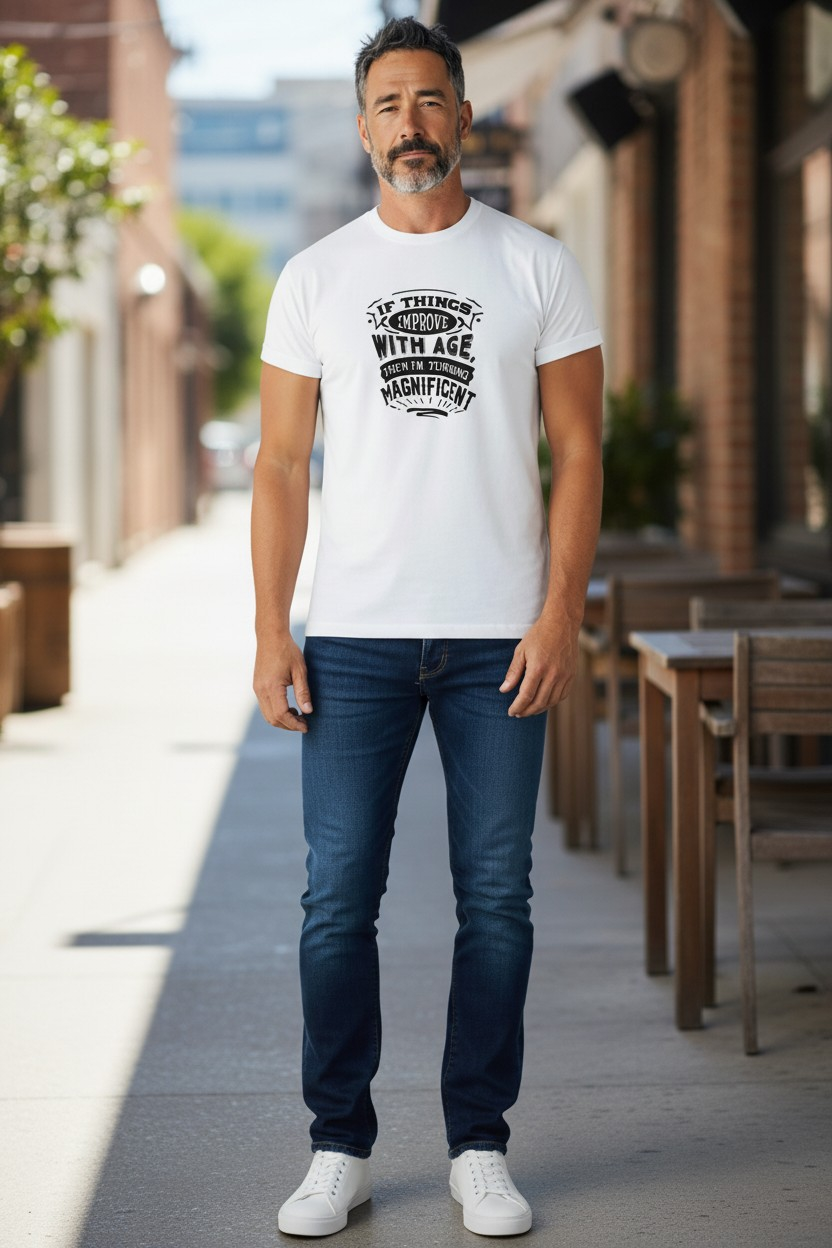 "Turning Magnificent" Men’s XL Faith Tee | White 100% Cotton
