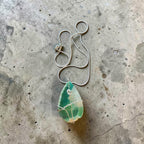"Gulf Breeze" Aqua and White Marbled Natural Stone Necklace