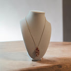 Honey-Infused Cross & Natural Stone Wire-Wrapped Necklace
