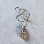 Light Pink & Light Tan Swirl Cross Necklace