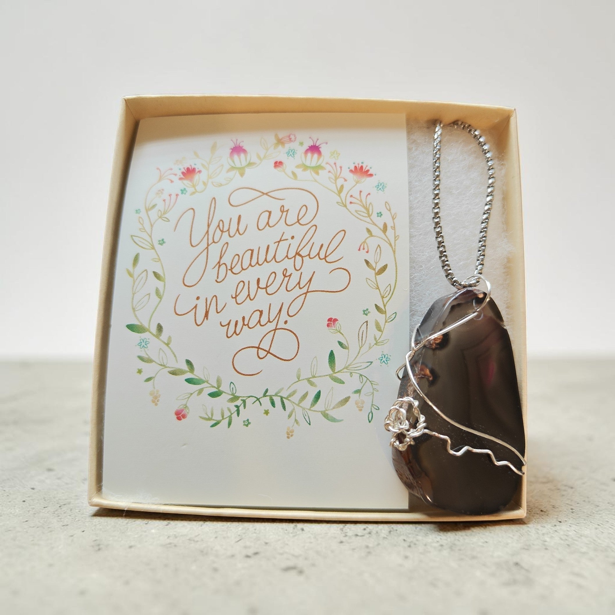 "Beauty for Ashes" Smoky Pink Natural Stone Necklace