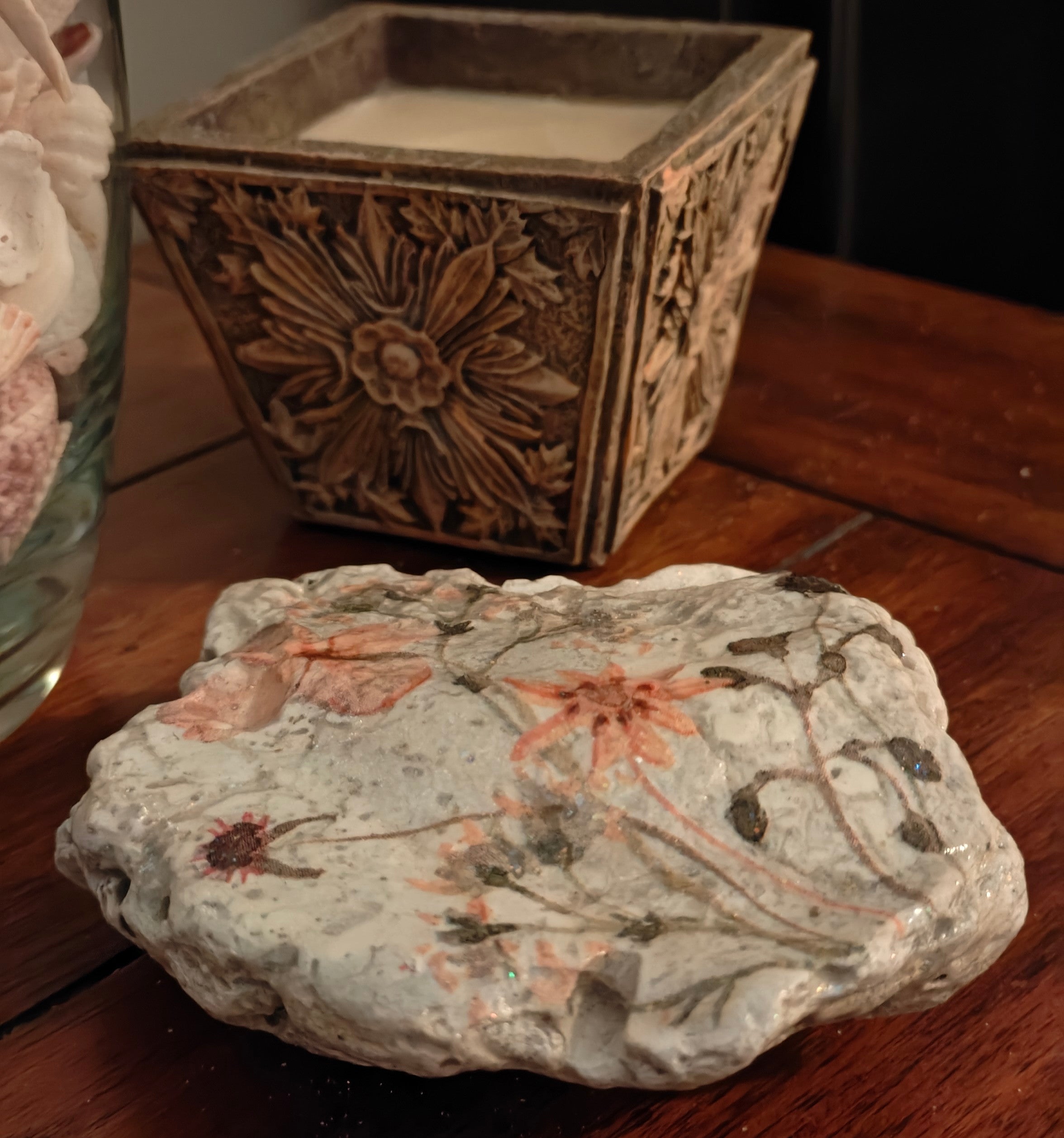 The "Hidden Promise" Peach Floral Shell