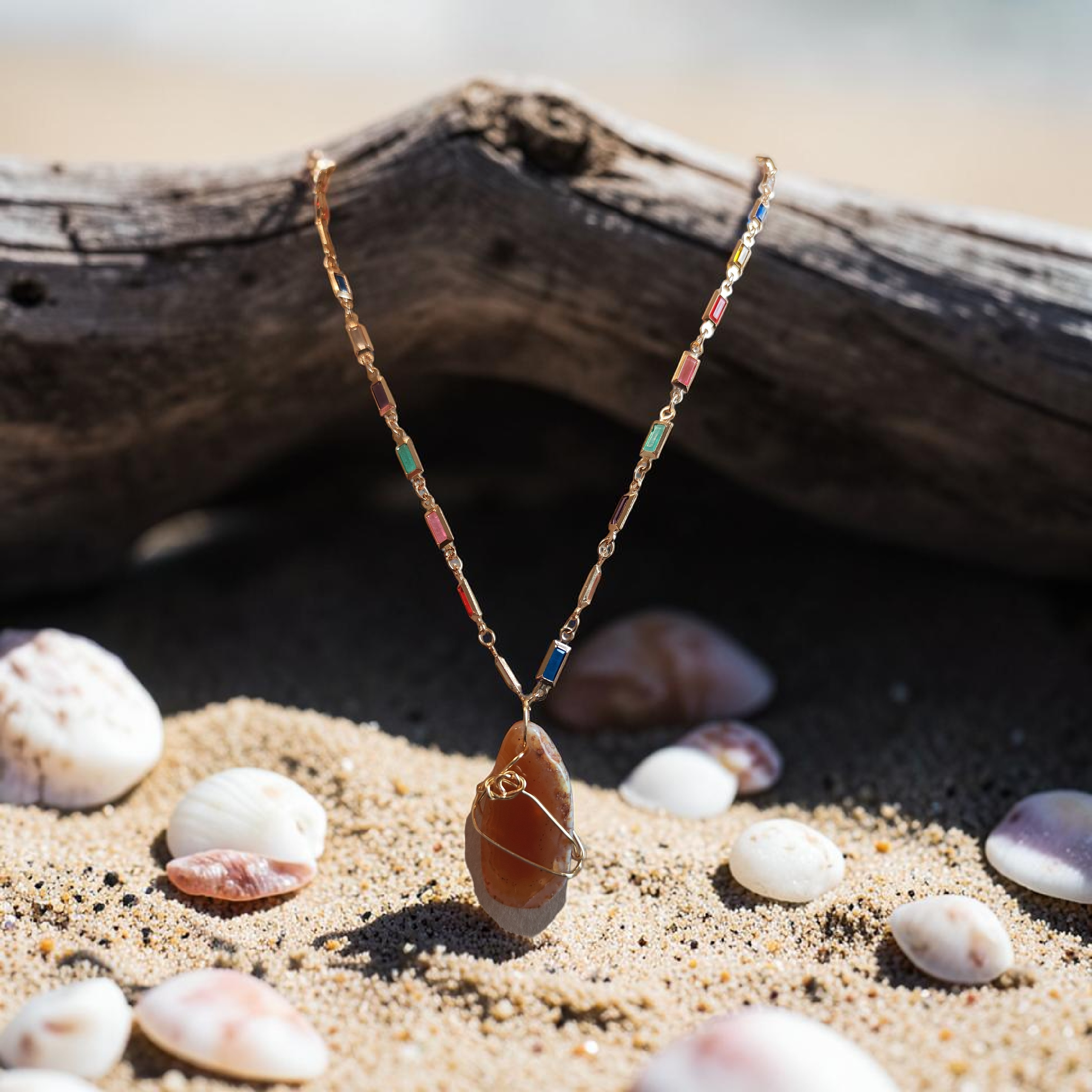 The "Oil of Joy" Honey Stone Necklace.