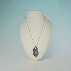 "Firm Foundation" Swirled Gray Stone & Silver Cross Necklace