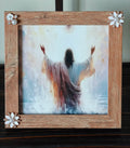 "Framed colorful picture of Jesus.