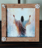 "Framed colorful picture of Jesus.