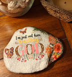 I'm just out here trusting God hand decorated rock