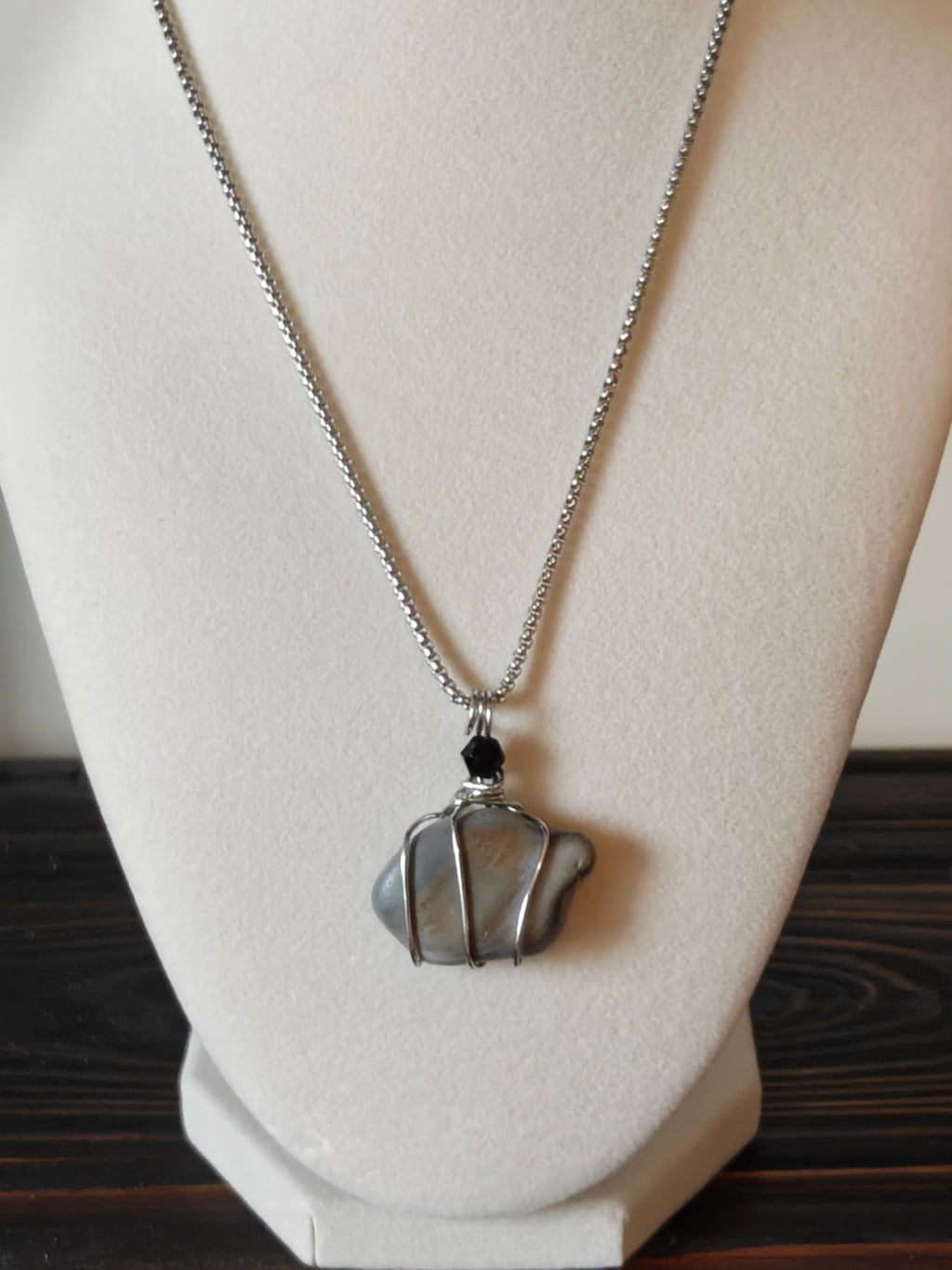 The Narrow Path Necklace – Sea Stone & Focal Bead