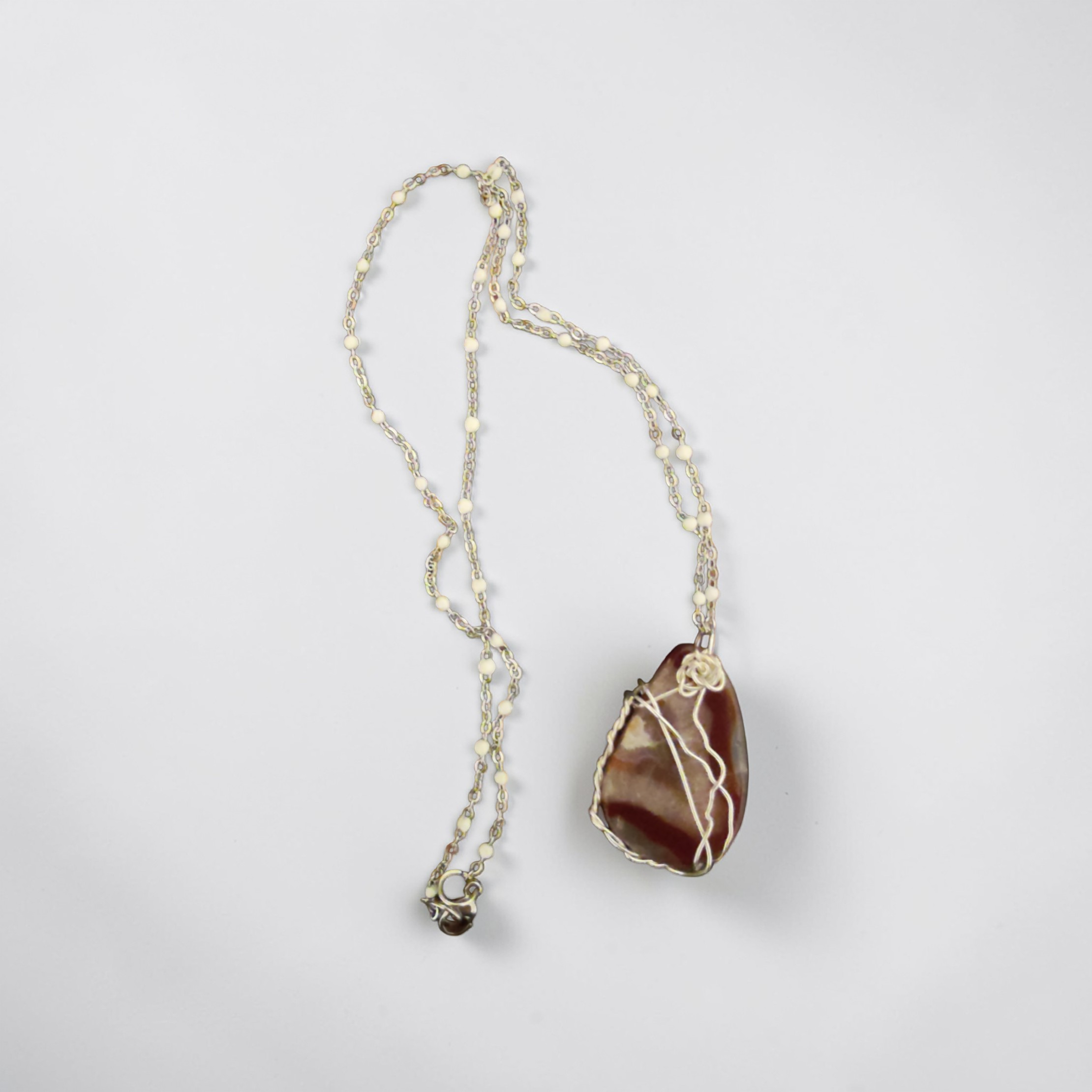 "Covenant Love" Burgundy & Clear Swirled Stone Necklace