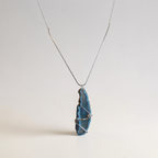 "Living Water" Turquoise & Sky Blue Wire-Wrapped Stone Necklace