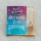 "Faith Over Worry" Natural Stone Wire Wrapped Necklace with Prayer Card (18")