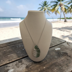 "Wrapped in Grace" Natural Green Healing Stone– Handcrafted Stainless Steel