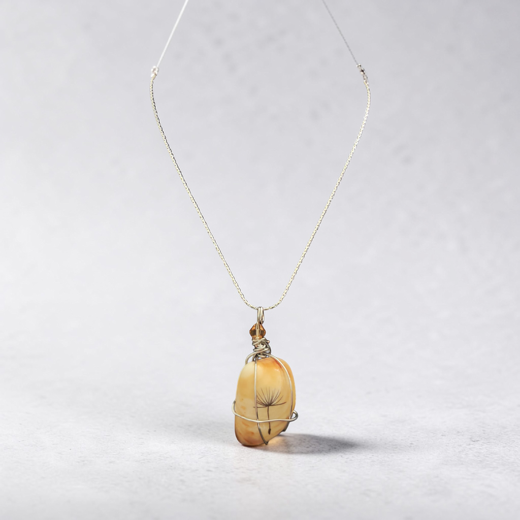 The "Golden Wish" Dandelion Shell Necklace
