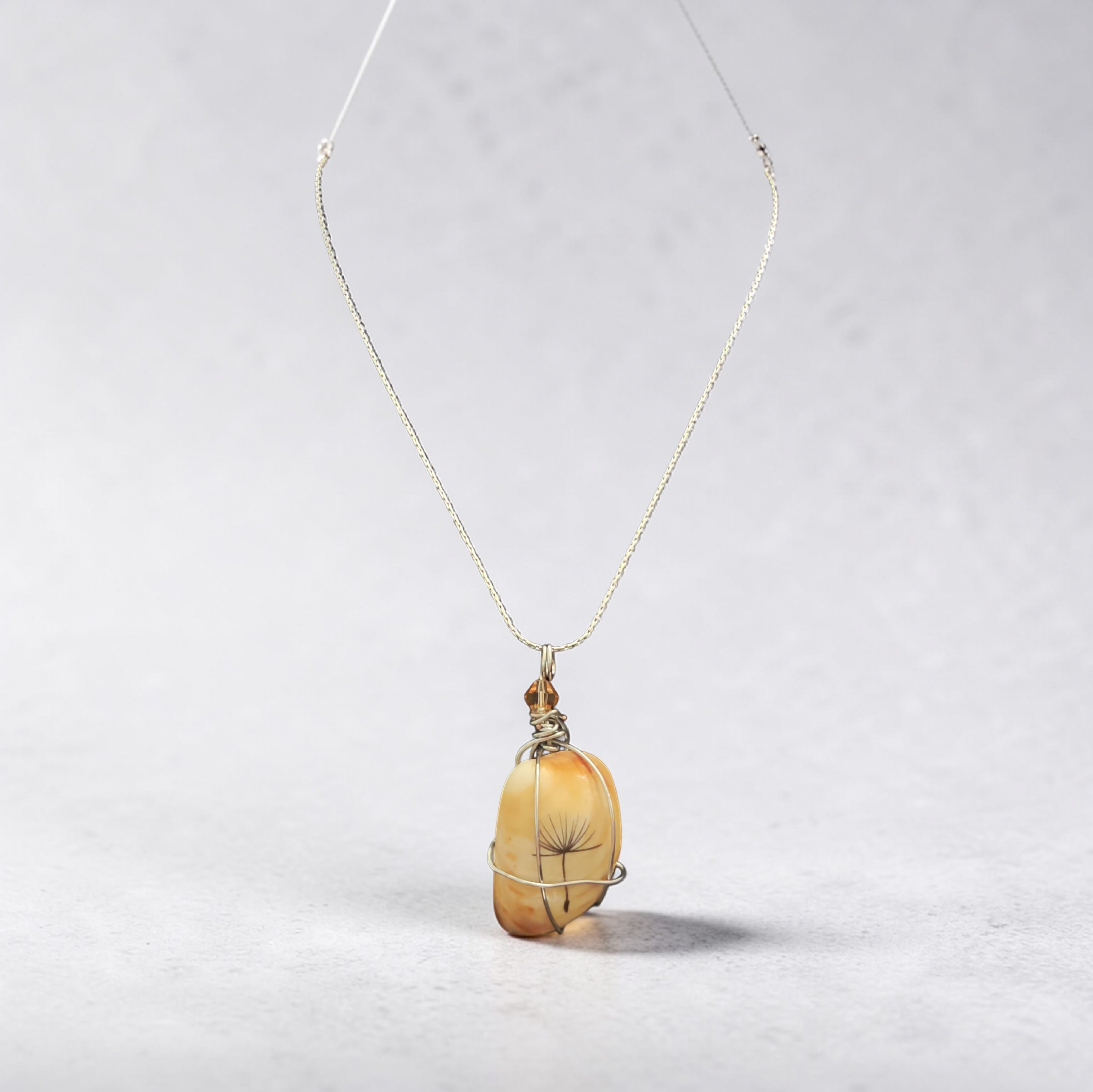 The "Golden Wish" Dandelion Shell Necklace