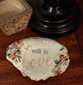 "Walk in love" hand-decorated shell