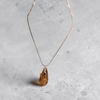 "Golden Provisions" Hand-Wrapped Honey Stone Necklace