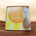 Let Your Light Shine" Natural Stone Necklace – 18" Copper Beaded Chain & Prayer Card Gift Set