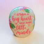 "Shape Little Minds" Tropical Floral Stone – Hand-Decorated Teacher & Mentor Appreciation Gift