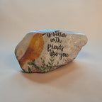 "Life Is Better With Friends Like You" Yellow Bird Medium River Stone