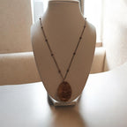 Warm Earth Natural Stone Necklace on 20" Copper Beaded Chain with "You Are Beautiful" Prayer Card