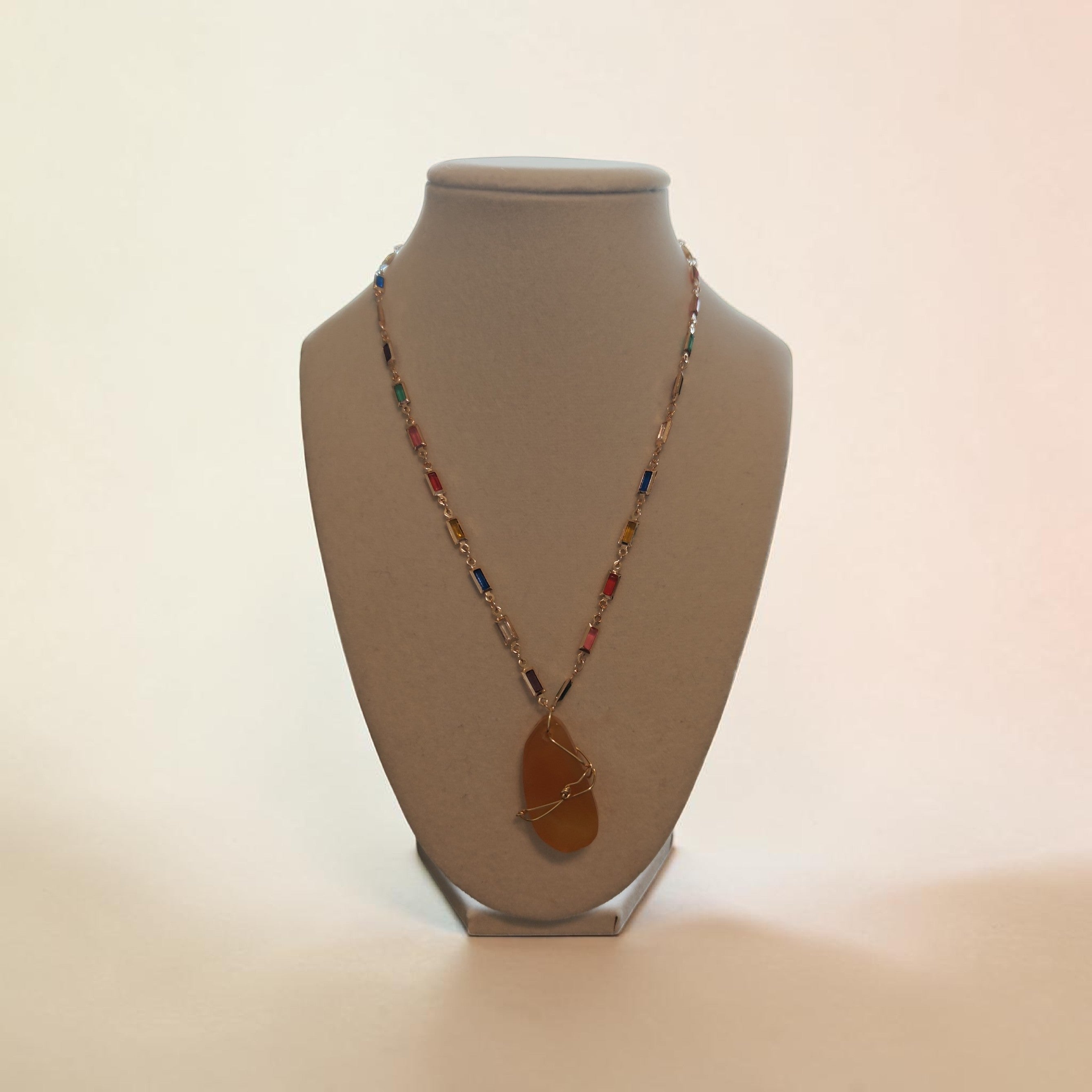 Faith, Hope & Love Wire-Wrapped Natural Stone Necklace