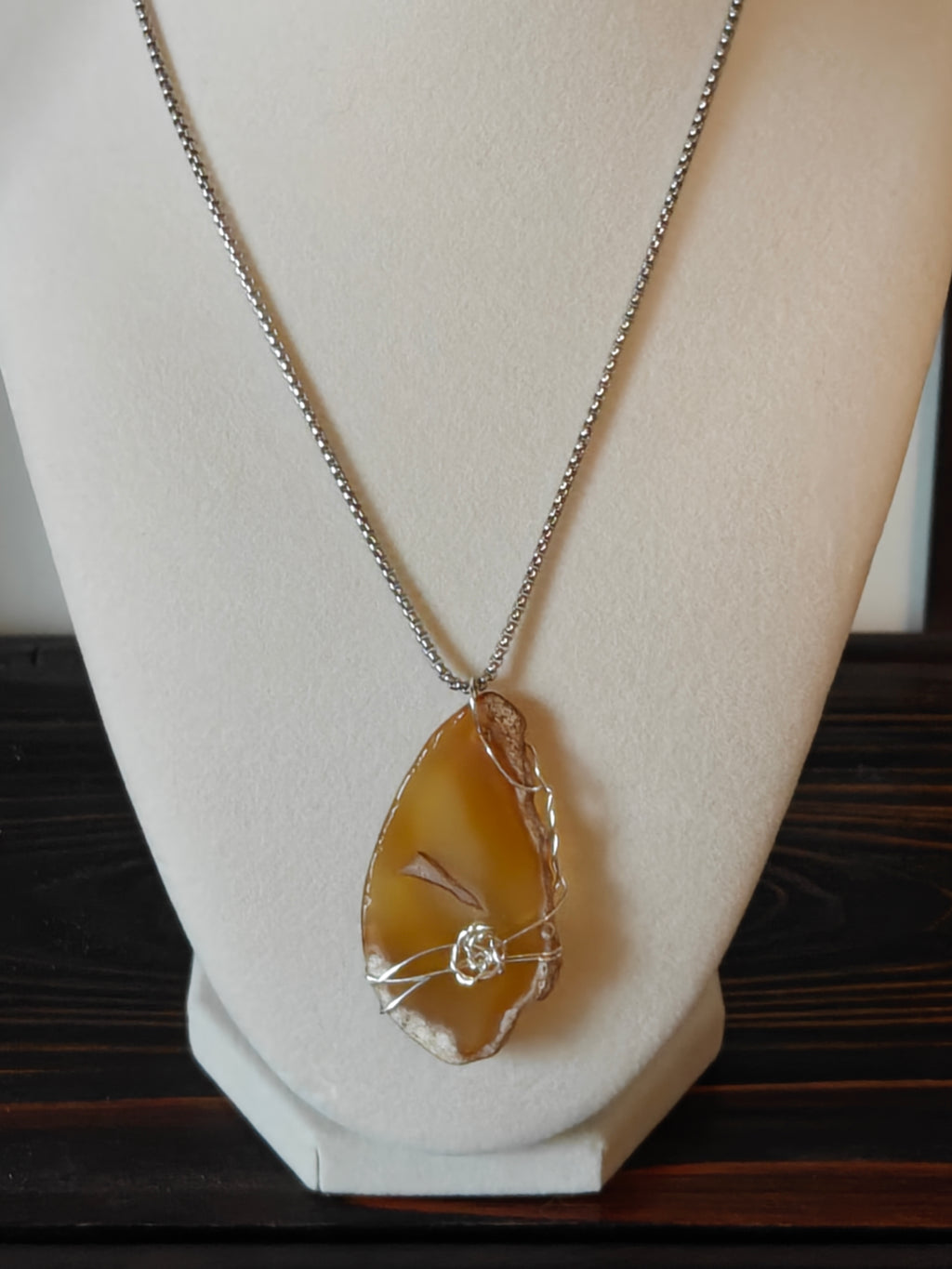 "Radiant Light" Hand-Wrapped Honey Natural Stone