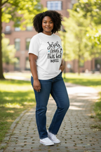 "Jesus Loves This Hot Mess" Women’s White Cotton Tee – 100% Cotton – Size XL