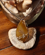 "Radiant Light" Hand-Wrapped Honey Natural Stone