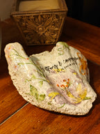 Joshua 1:9 "Be Strong" Hand-Decorated Shell – Purple Florals & Butterflies – Medium Scripture Art