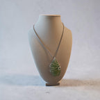 Renewal Soul Swirl Green Stone Pendant – Stainless Steel Chain & Prayer Card Set